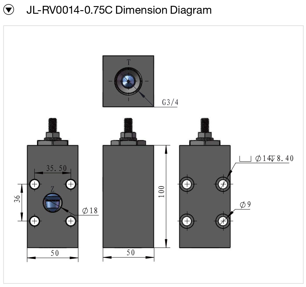 JLRV0014-0.75C外形尺寸图 JLRV0014-0.75C外形尺寸图